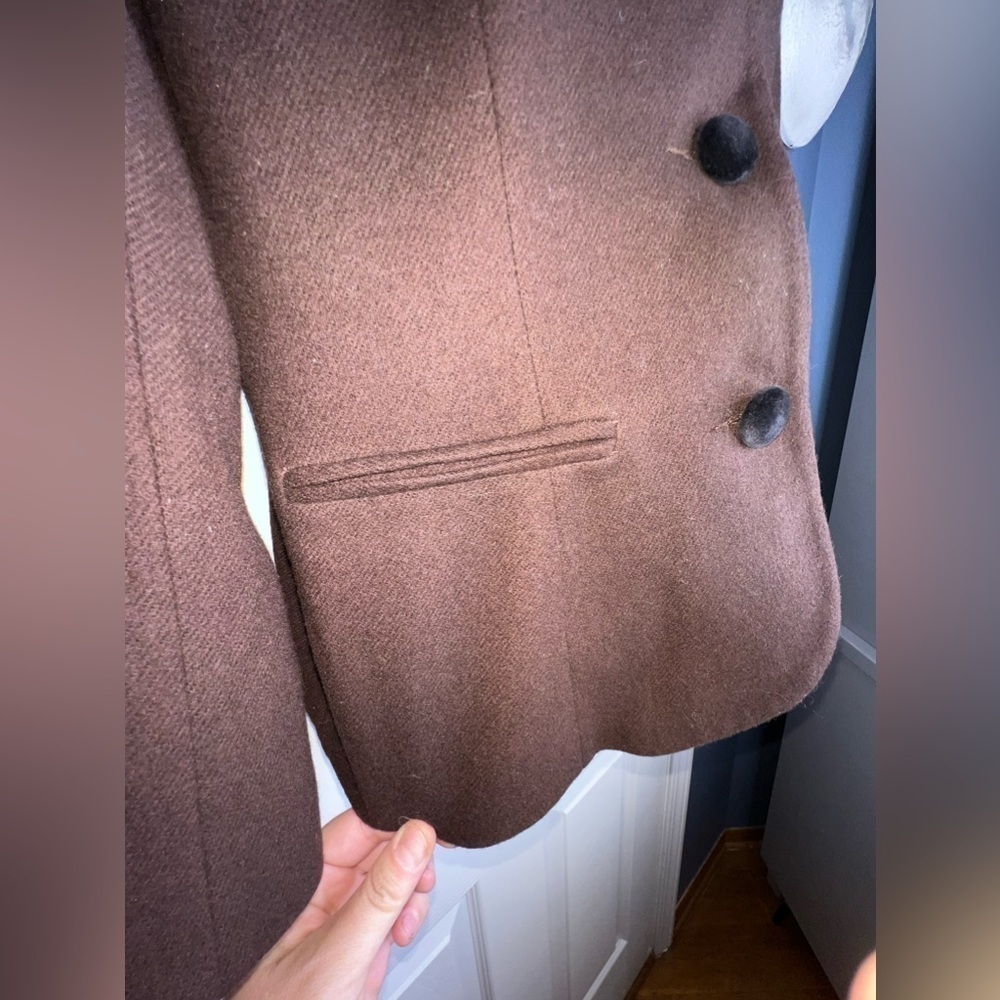 Vtg Summit Hill Women’s 10 100% Wool Brown Blazer Jacket Velvet Collar M Classic - Picture 13 of 14